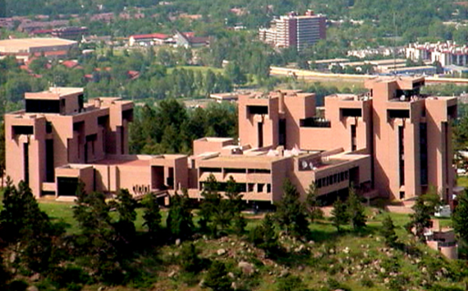 Aerial view of the NCAR Mesa Lab in Boulder, Colorado