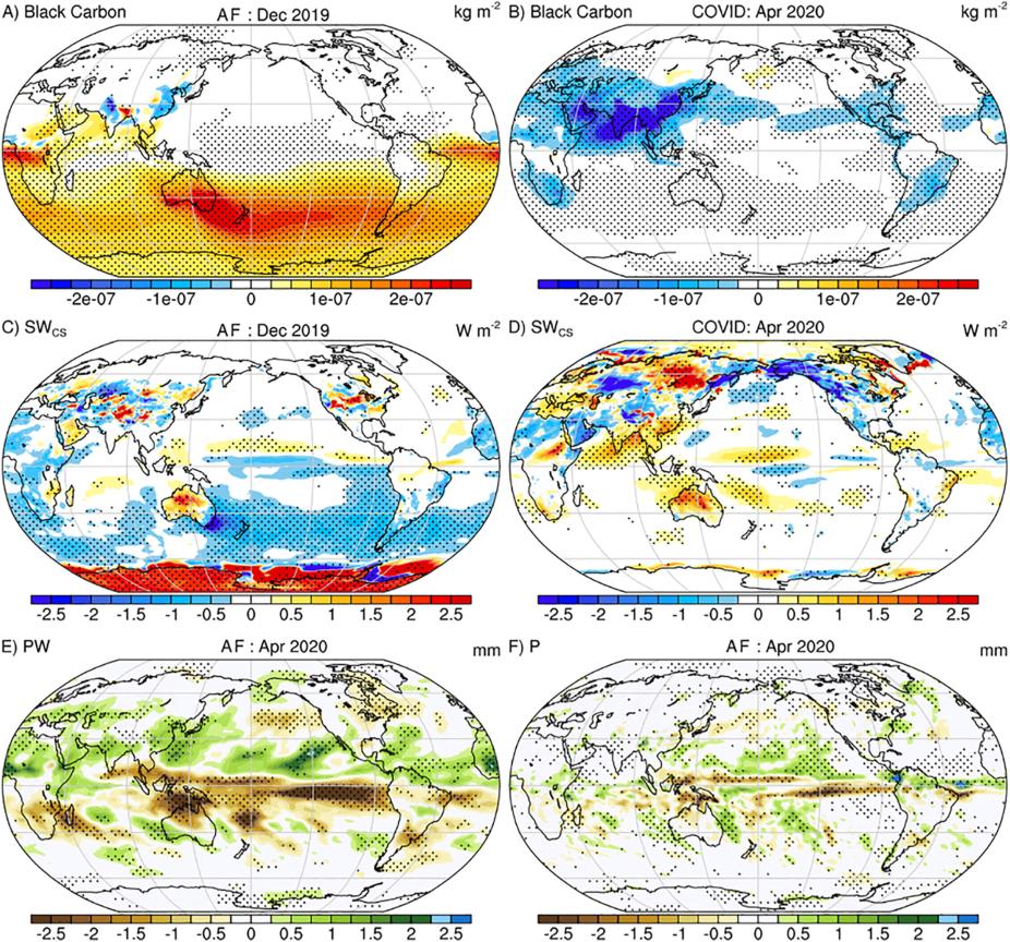 The spatial structures of peak climate responses in a few key fields, as presented in Fasulo et al. 2021 (https://doi.org/10.1029/2021GL093841).