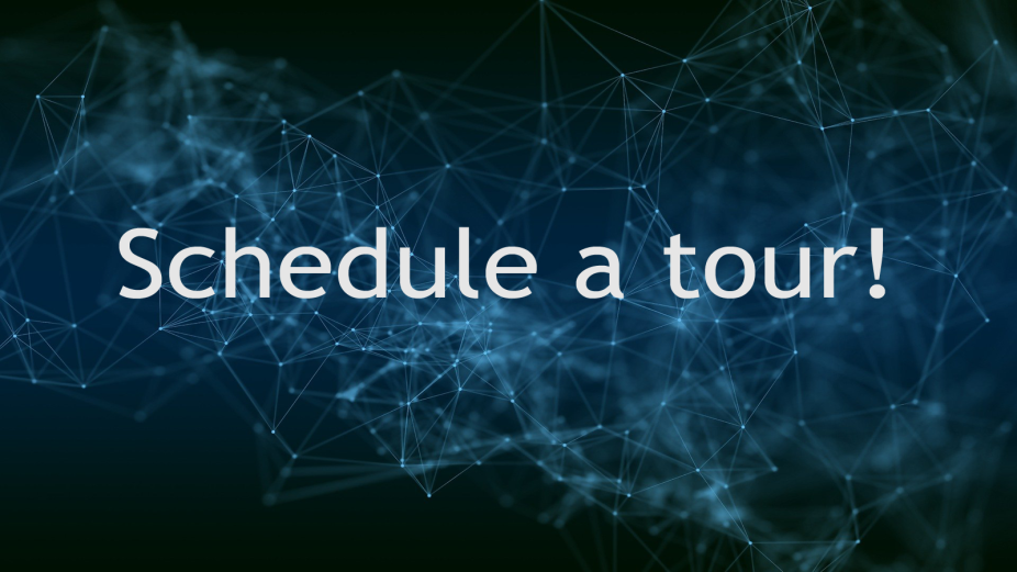 Clickable image with "Schedule a tour!" text.