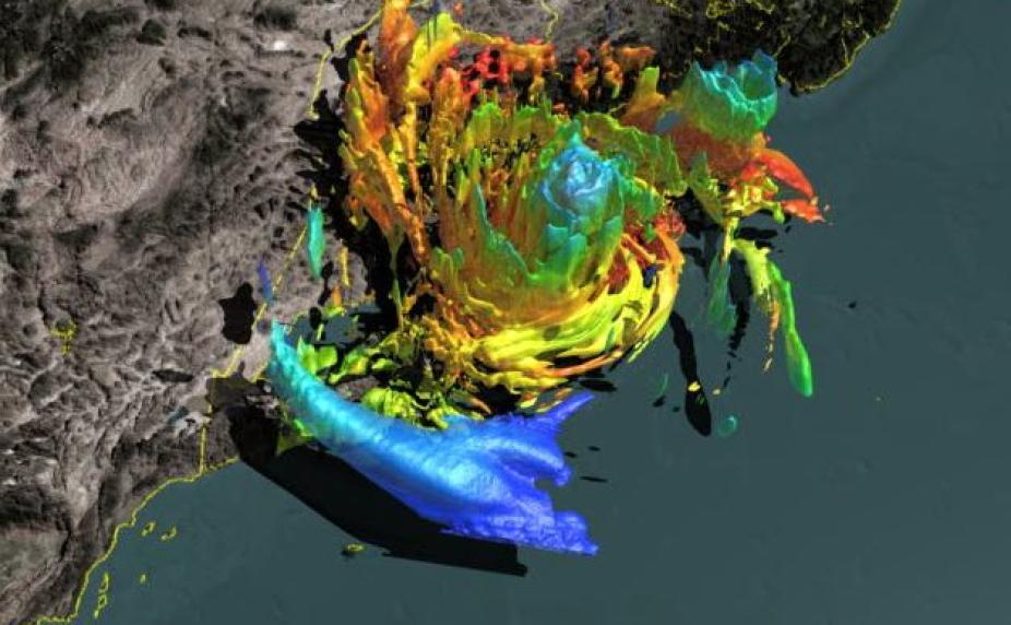NCAR visualization of Hurricane Odile, which swept across the Baja California Peninsula in September 2014.