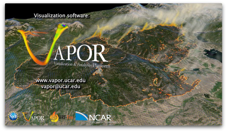 VAPOR visualization of East Troublesome Fire in 2020
