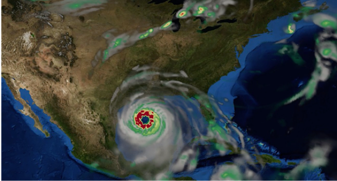 Visualization image from a regional climate simulation.
